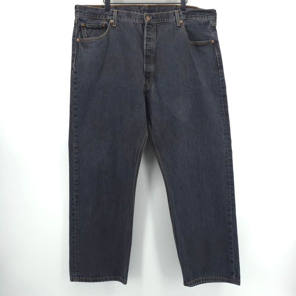 Levi's Mens Jeans 501 Original 46x32 Dark Wash Gray Straight Leg Denim